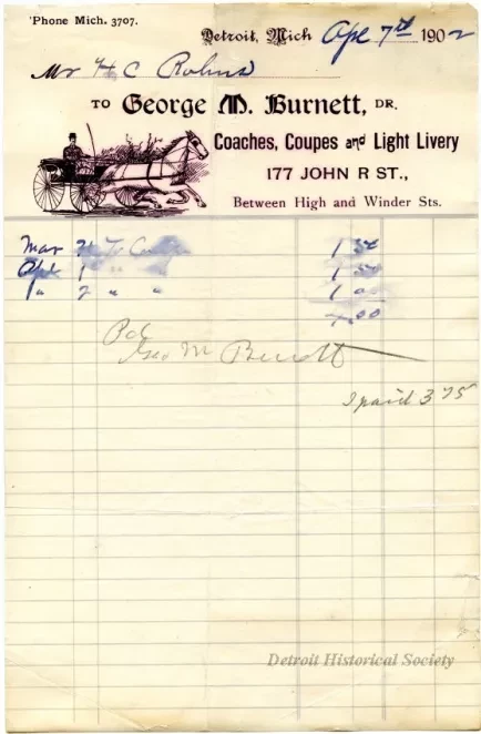 Bill - George M. Burnett, Driver
Coaches, Coupes, and Light Livery