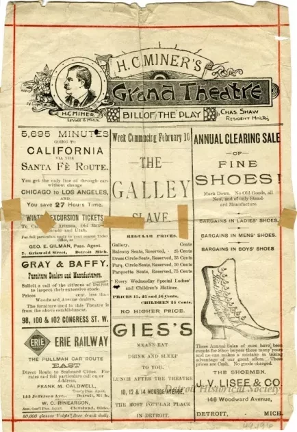 Program, Theater - H.C. Miner's Grand Theatre Bill of the Play