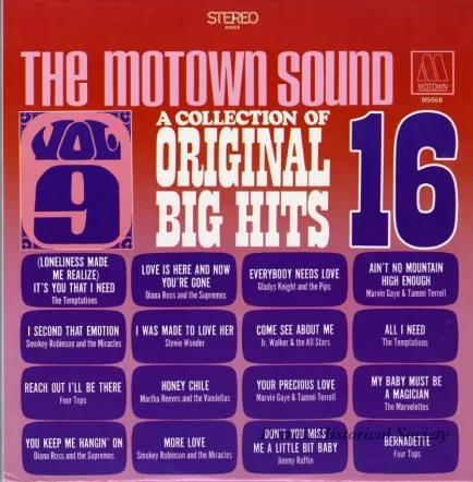 Album, record - The Motown Sound, A Collection of 16 Original Big Hits, Volume 9