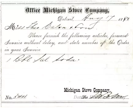 Form, Order - Office Michigan Stove Company