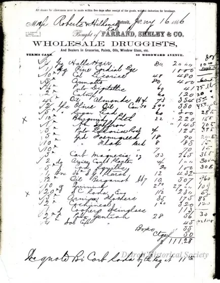 Receipt - Farrand, Sheley & Co.