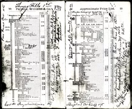 Catalog - Farrand, Williams & Company
Approximate Price List