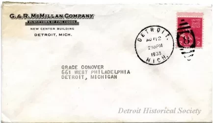 Letter - G. & R. McMillan Company, 
Purveyors of Fine Foods
