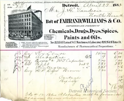 Receipt - Farrand, Williams & Co.
