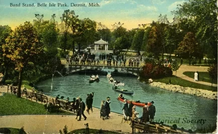Postcard - Band Stand, Belle Isle Park, Detroit, Mich.