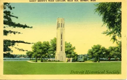 Postcard - Nancy Brown's Peace Carillon, Belle Isle, Detroit, Mich.