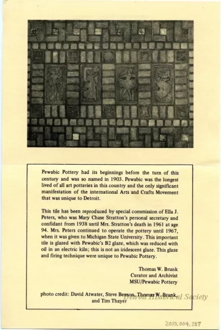 Card, Commemorative - Pewabic Pottery