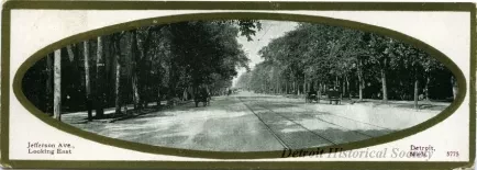 Postcard - Jefferson Ave., Looking East, Detroit, Mich
