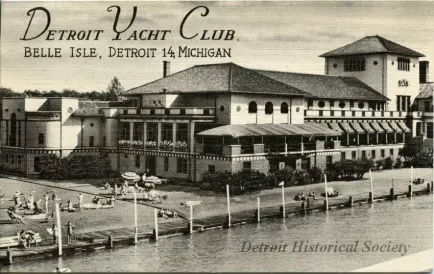 Postcard - Detroit Yacht Club, Belle Isle, Detroit 14, Michigan