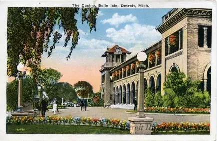 Postcard - The Casino, Belle Isle, Detroit, Mich.