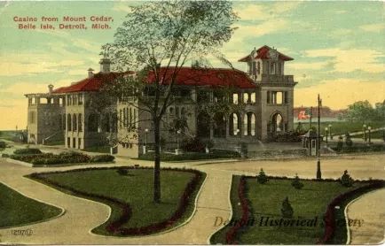 Postcard - Casino from Mount Cedar, Belle Isle, Detroit, Mich.
