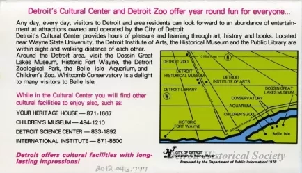 Postcard - "Having a wonderful time in Detroit ..."