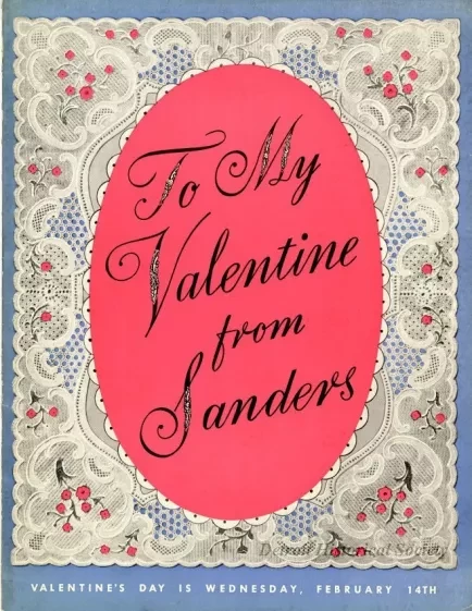 Menu - To My Valentine from Sanders