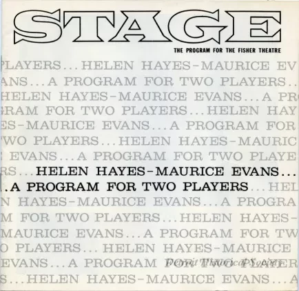 Program, Theater - Stage: The Program for the Fisher Theatre
