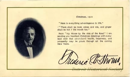 Card, Greeting - Christmas, 1910
Frederick K. Stearns