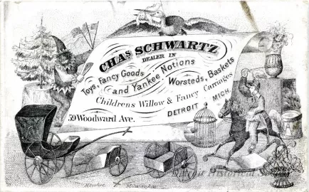 Card, Business - Chas. Schwartz,
Dealer in Toys, Fancy Goods, and Yankee Notions