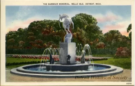 Postcard - The Barbour Memorial, Belle Isle, Detroit, Mich.