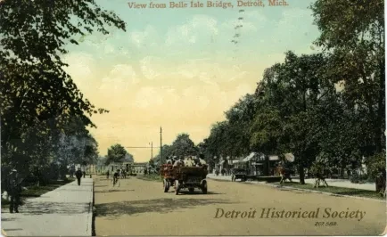 Postcard - View from Belle Isle Bridge, Detroit, Mich.