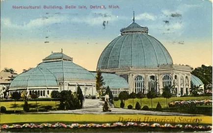 Postcard - Horticultural Building, Belle Isle, Detroit, Mich.