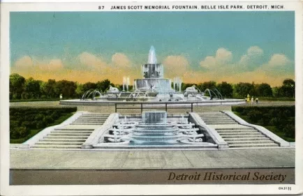 Postcard - James Scott Memorial Fountain, Belle Isle, Detroit, Mich.