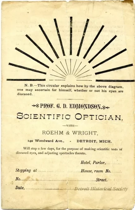 Advertisement - Prof. G. D. Edmondson, Scientific Optician,
with Roehm & Wright