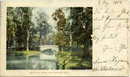 Postcard - Bridge on Belle Isle, Detroit, Mich.