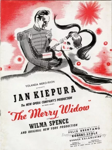 Program, Theater - Yolanda Mero-Irion Presents Jan Kiepura in The New Opera Company's Production of Franz Lehar's "The Merry Widow" with Wilma Spence and Original New York Production