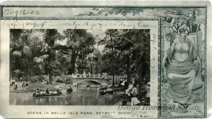 Postcard - Scene in Belle Isle Park, Detroit, Mich.