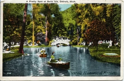 Postcard - A Pretty Spot at Belle Isle, Detroit, Mich.