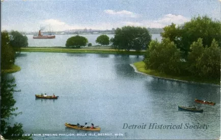 Postcard - View from Skating Pavilion, Belle Isle, Detroit, Mich.