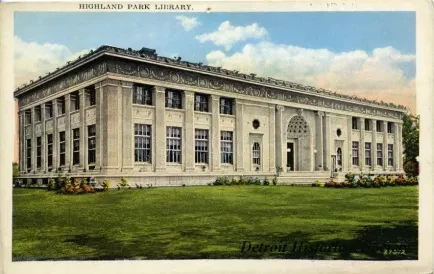 Postcard - Highland Park Library