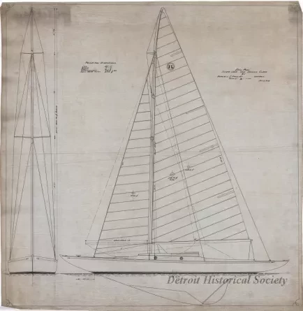 Drawing, Technical - Sail Plan 
Interlake One Design Class