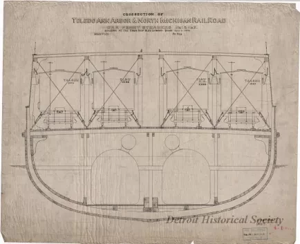 Drawing, Technical - Crossection of 
Toledo, Ann Arbor & North Michigan Railroad 
Car Ferry Steamers No. 1 & No. 2