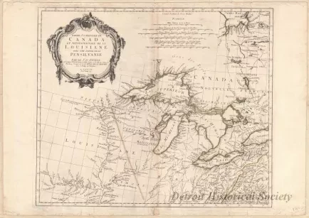Map - Partie Occidentale du Canada 
et Septentrionole de la Louisiane 
avec une Partie de la Pensilvanie