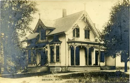 Postcard - J. W. Scully, Res., Dryden Mich.