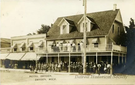 Postcard - Hotel Dryden, Dryden Mich.