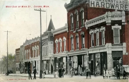 Postcard - West Side of Main St., Oxford, Mich.