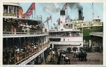 Postcard - Daily River Excursions, Detroit, Mich.