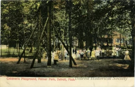 Postcard - Children's Playground, Palmer Park, Detroit, Mich.