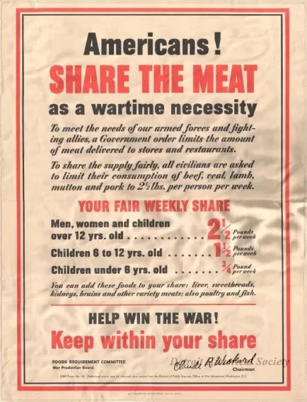 Poster - Americans!
Share the Meat as a Wartime Necessity