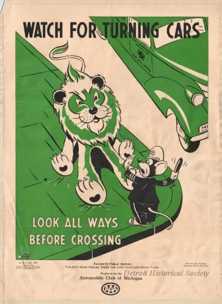Poster - Watch For Turning Cars,
Look All Ways Before Crossing