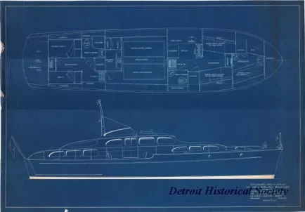 Blueprint - Preliminary Profile & Plan, Twinscrew Diesel Powered Cruiser