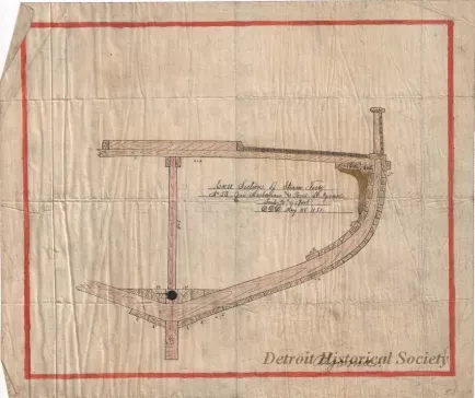 Drawing, Technical - Cross Section of Steam Ferry No. 53 for Mackinaw and Point St. Ignace
[SS Algomah]
