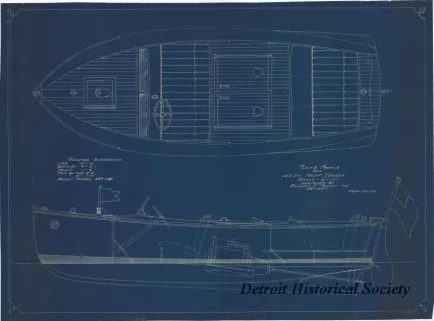 Blueprint - Plan & Profile of a
15' x 5' 6" Yacht Tender