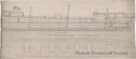 Drawing, Technical - Massachusetts & Merrimac,
Construction Draft of Steamers No. 54/55