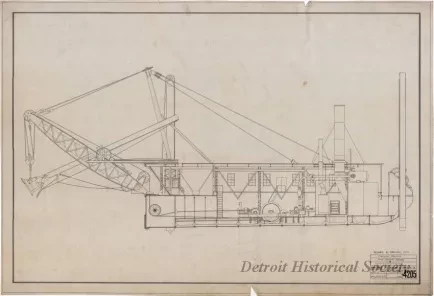 Drawing, Technical - Inboard Profile, 
8 Yd. Dipper Dredge