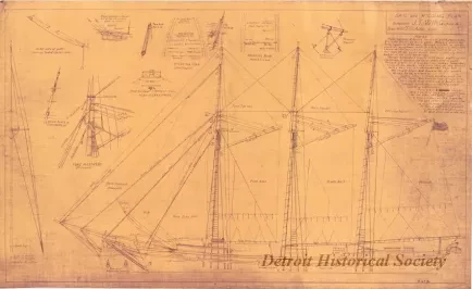 Blueprint - Sail and Rigging Plan,
Schooner J. T. Wing