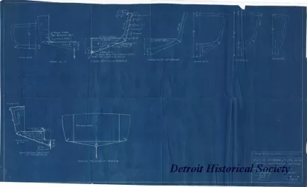 Blueprint - Middle Neebish Light Station, Mich.,
Steel Motorboat Sections