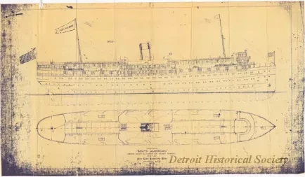 Blueprint - Steamer, South American,
Chicago, Duluth & Georgian Bay Transit Company