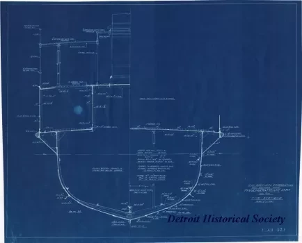 Blueprint - Passenger & Freight Stmr.,
Hull #104, Type Sections